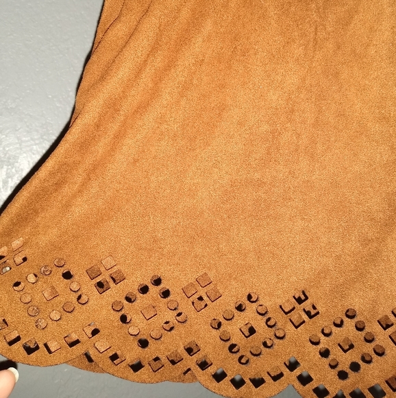 BOGO Soft Faux Suede Cinnamon Rust Brown Hot Pants Ultrasuede Spring Shorts S M - Picture 5 of 11